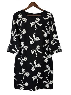 Banana Republic Black Dress with White Bow Print